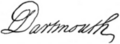 Signature of William Legge, 2nd Earl of Dartmouth (1731–1801)