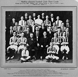 StateLibQld 1 160199 Merthyr (Soccer) Football Club - Third Grade, Winners Q. F. A. Cup, 1922 and Premiers, 1923