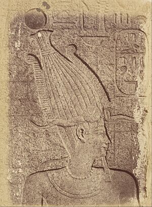 Théodule Devéria (French) - (Close-up of a Sculpture (Profile of a Head), Karnak) - Google Art Project