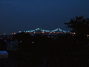 The Outerbridge Crossing, at night