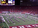 The UW Marching Band performs at halftime