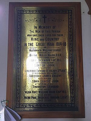 War memorial inside St James's Church, Dunwich