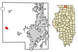 Location of Pecatonica in Winnebago County, Illinois.