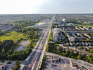 Yonge St Aerial view to north at Elgin Mills 2023