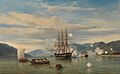 Z.M. Stoomschip Medusa forceert de doorgang door de Straat van Shimonoseki Rijksmuseum SK-A-2725