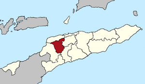 Map of East Timor highlighting Ermera Municipality