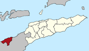 Map of East Timor highlighting Oecusse SAR