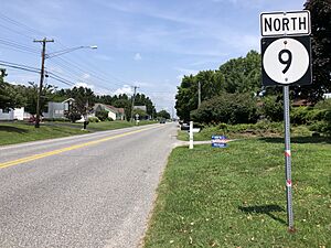 2022-07-16 12 37 08 View north along Delaware State Route 9 (Main Street) just north of Port Mahon Road in Little Creek, Kent County, Delaware
