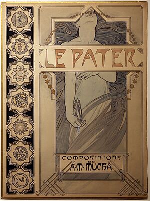 Alfons mucha, le pater, disegno definitivo per litografia, 1899