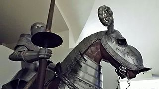 Armour of the Duke of Alcala, Museo del Ejército, Toledo, close view from below