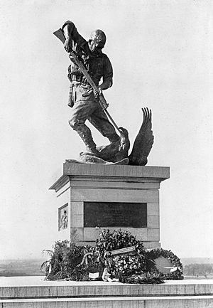 Australian 2nd Division Memorial at Mont St Quentin, France in August 1925.jpg