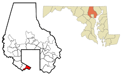 Location of Lansdowne, Maryland