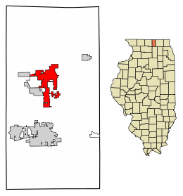 Location of Poplar Grove in Boone County, Illinois.