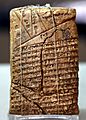 Clay tablet, mathematical, geometric-algebraic, similar to the Euclidean geometry. From Tell Harmal, Iraq. 2003-1595 BCE. Iraq Museum