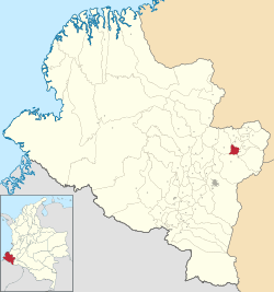 Location of the municipality and town of Arboleda in the Nariño Department of Colombia.