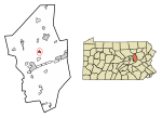 Location of Orangeville in Columbia County, Pennsylvania.