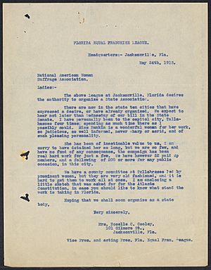 Correspondence regarding the Florida Equal Franchise League, May 24, 1913