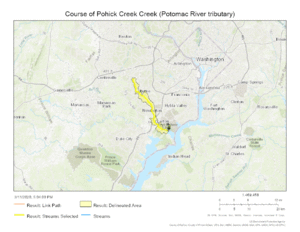 Course of Pohick Creek (Potomac River tributary)