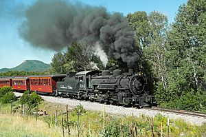 Cumbres & Toltec Scenic Railroad excursion train headed by locomotive 484 in 2015