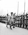 Field Marshal Sir Claude John Eyre Auchinleck, Commander in Chief of India reviewing Tanoli soldiers from Amb State Guard, Darband, 1941