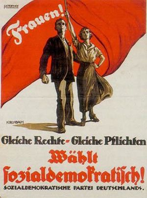 Gleiche Rechte Gleiche Pflichten, social democrat party poster 1919