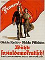 Gleiche Rechte Gleiche Pflichten, social democrat party poster 1919