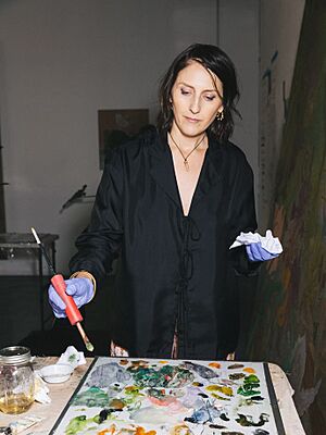 Hayley Barker in her studio