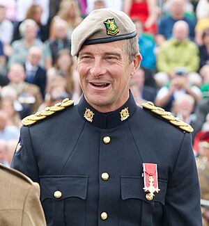 Honorary Colonel Bear Grylls inspects (cropped)