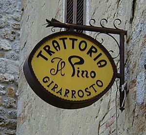 Italian trattoria sign
