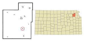 Location within Jackson County and Kansas