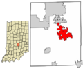 Johnson County Indiana Incorporated and Unincorporated areas Franklin Highlighted 1825450