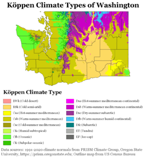 Köppen Climate Types Washington