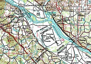 Kaskaskia IL and vicinity USGS topo map
