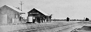 Kingoonya railway station, Trans-Australian Railway, about 1930s (NRM 275-372-a-h007)