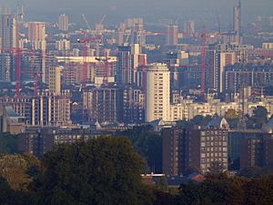 London, view from Shooters Hill, Silvertown