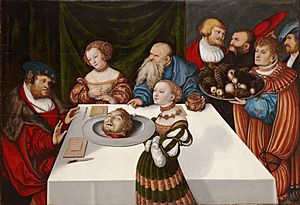 Lucas Cranach d.Ä. - Gastmahl des Herodes (Wadsworth Atheneum)