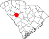 State map highlighting Saluda County