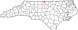 Location of Milton, North Carolina