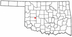 Location of Corn, Oklahoma