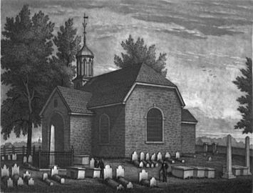 Old Swedes Church engraving by John Sartain