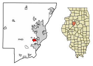 Location of Bellevue in Peoria County, Illinois.