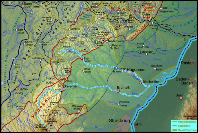 Pfaelzerwaldkarte Flussgebiete Moder