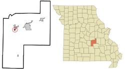 Location of Newburg, Missouri
