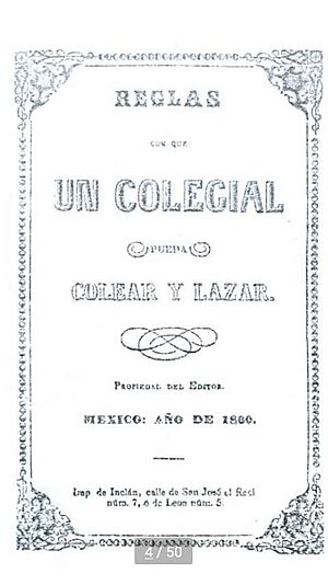 Reglas con que un Colegial pueda Colear y Lazar (1860)