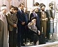 Ruhollah Khomeini on the roof of his residence, Qom