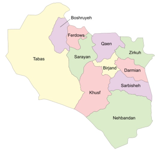 Counties of South Khorasan Province