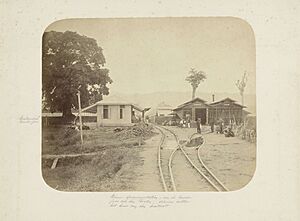 Spoorwegstation Kraton te Kota Radja, het huidige Banda Aceh, anoniem, 1870 - 1900 - Rijksmuseum