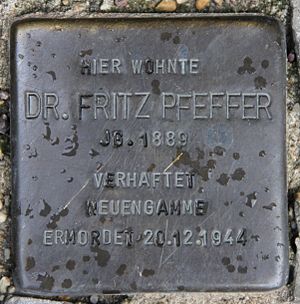 Stolperstein Lietzenburger Str 20b (Schönb) Fritz Pfeffer