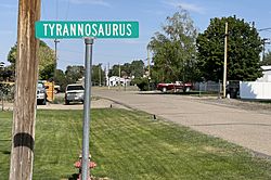 A street sign in Dinosaur