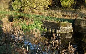 WWII Firhill Narrows safety gates, Glasgow Branch, Forth & Clyde Canal, Scotland